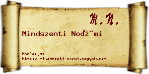 Mindszenti Noémi névjegykártya
