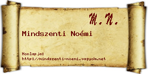 Mindszenti Noémi névjegykártya
